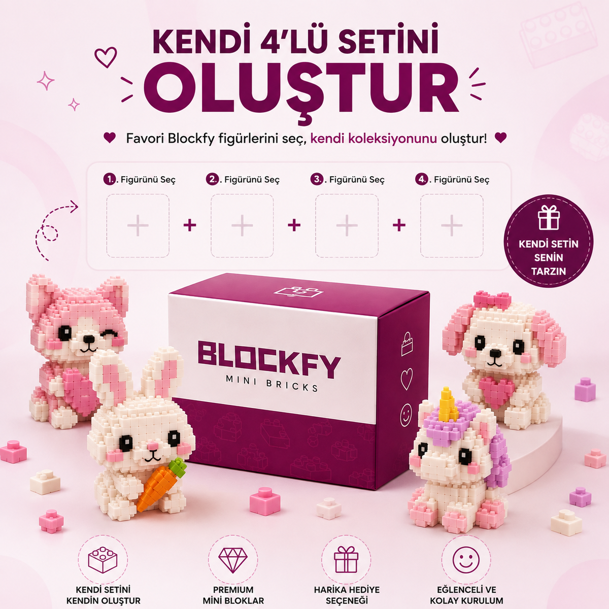 Kendi 4'lü Mini Blockfy™ Setini Oluştur