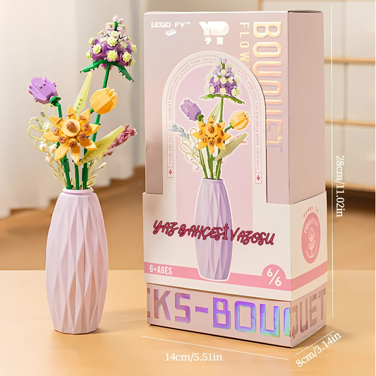 Yaz Bahçesi Vazolu Cicek Blockfy™