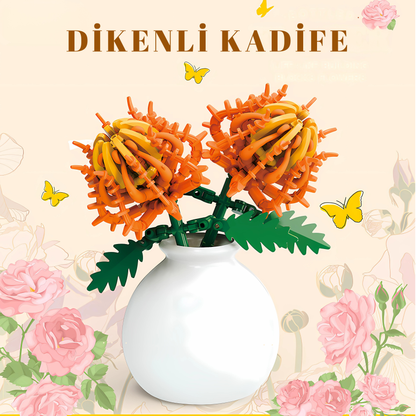 Dikenli Kadife Çiçeği Vazolu Blockfy™