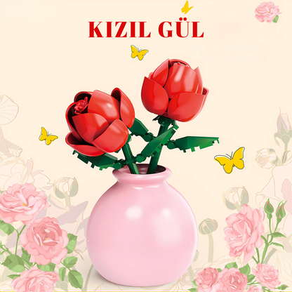 Kızıl Gül Çiçeği Vazolu™