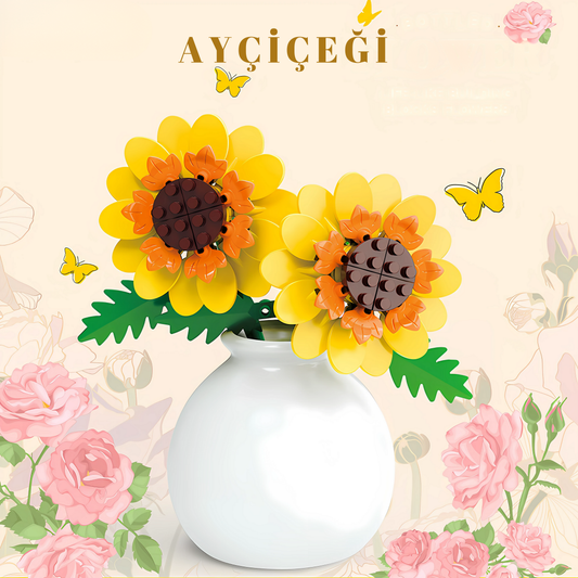 Ayçiçeği Çiçeği Vazolu Blockfy™